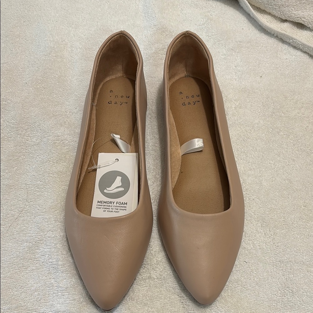 A New Day Tan Flats Minimalist Design
